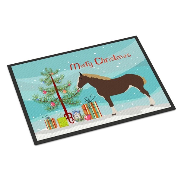 Carolines Treasures Percheron Horse Christmas Indoor or Outdoor Mat, 24 x 36 in. BB9273JMAT - main